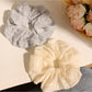 Gifty classic color ruched scrunchie in soft pastel pink fabric