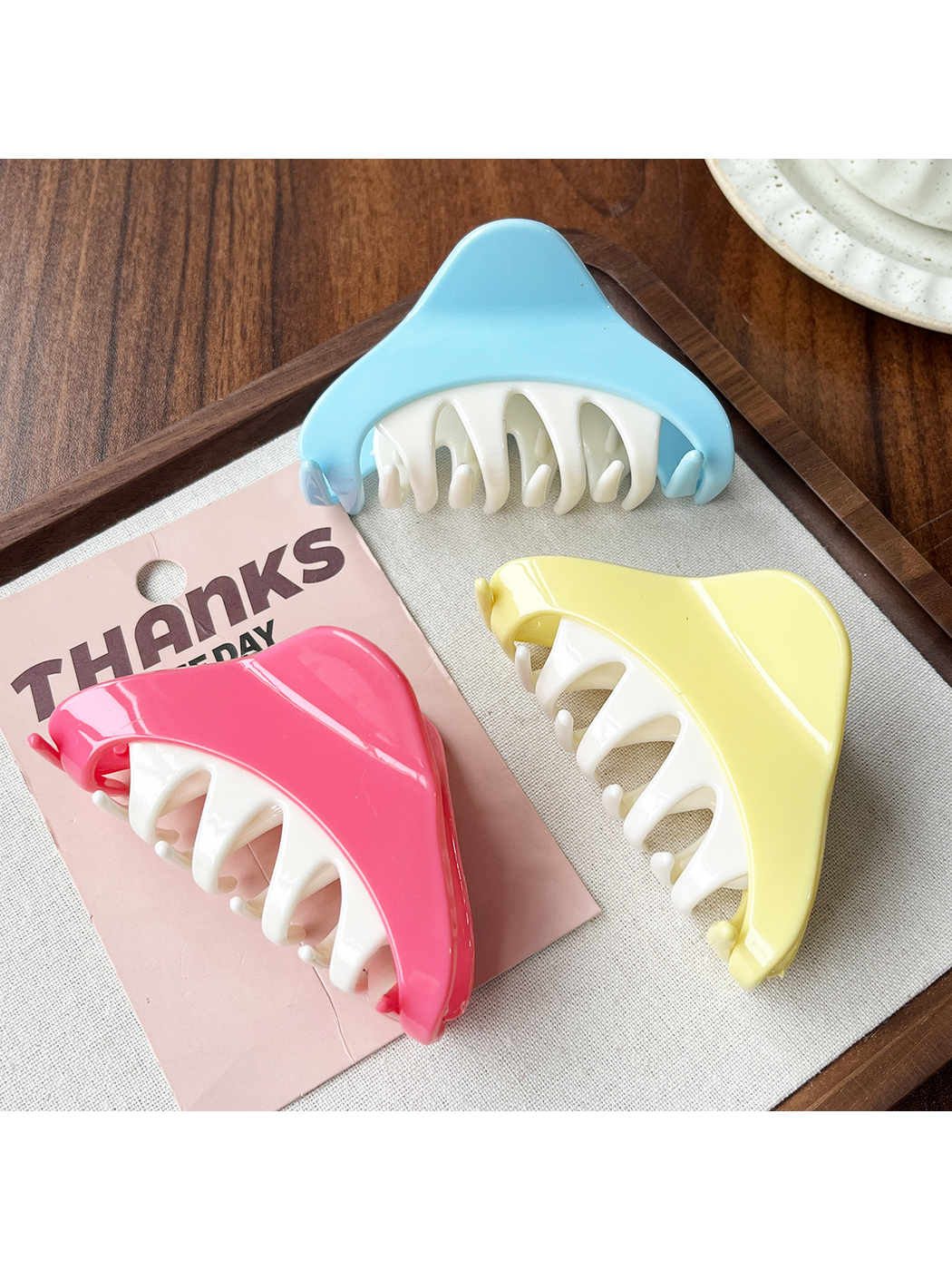Beau - Modern Colorblock Ring Plastic Claw Clip