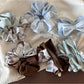 Gifty - Pleated Bow Checked Patchwork Fabric Scrunchie