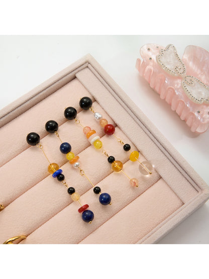 Earedge - Multicolor Bead Drop Earrings