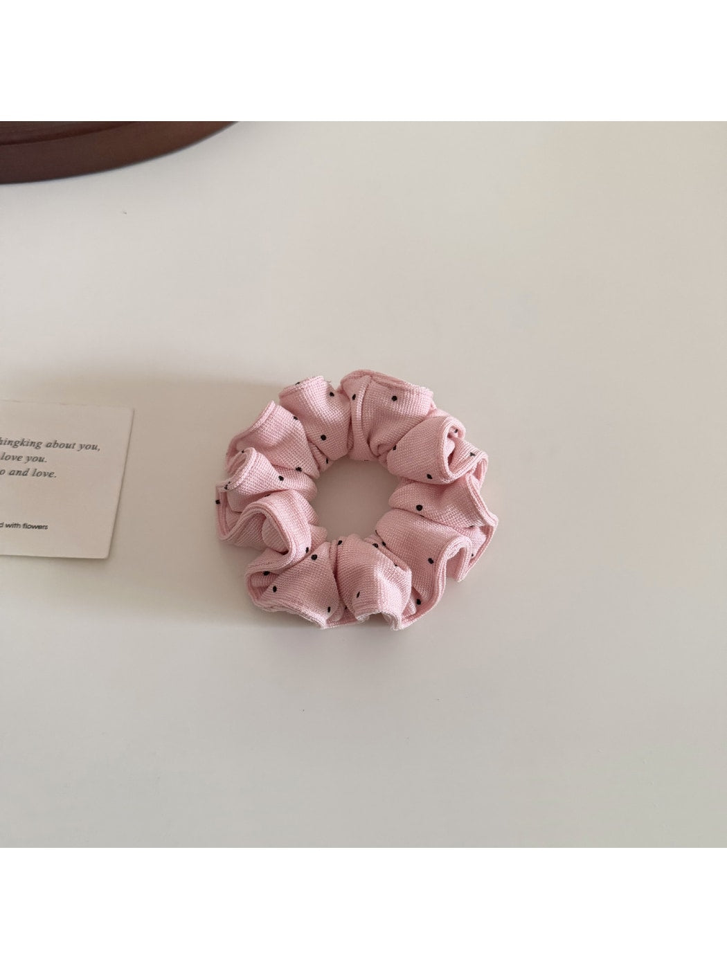 Gifty - Polka Dot Ruffled High Elastic Fabric Scrunchie