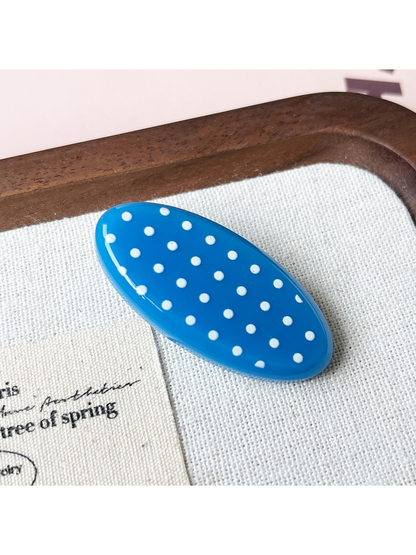 Beau - Polka Dot Candy Color Acetate Duckbill Hair Clip