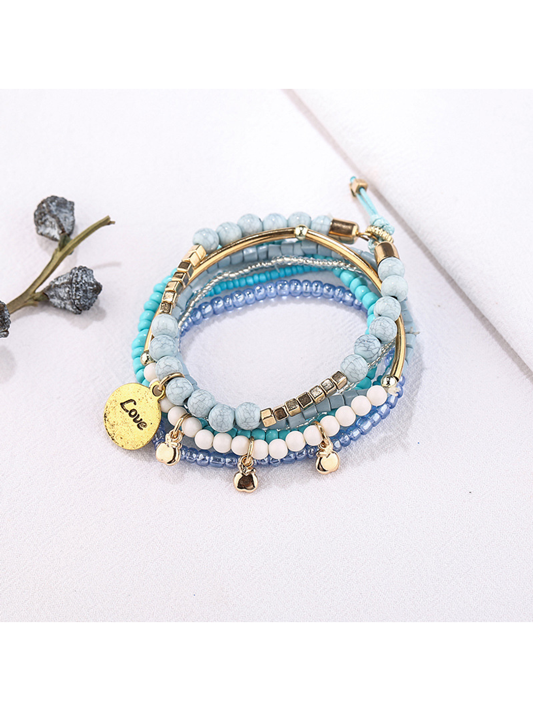 Lovra - Bohemian Layered Beaded Pendant Bracelet