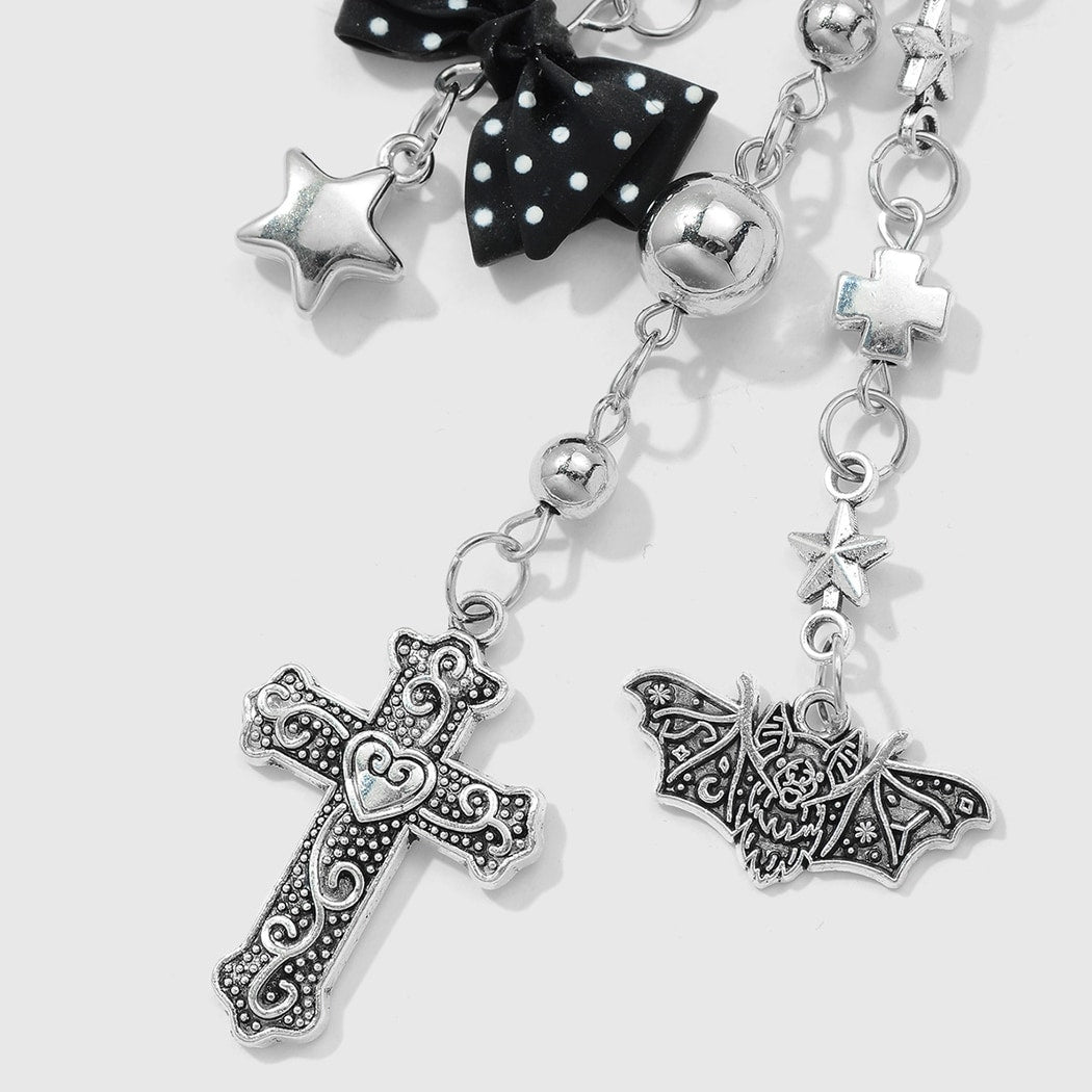 Keypus - Halloween Vintage Bat and Cross Keychain