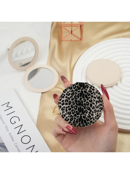 Mirroray - Vintage Leopard Print Round Compact Mirror