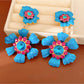 Earedge - Vintage Floral Rhinestone Dangle Earrings
