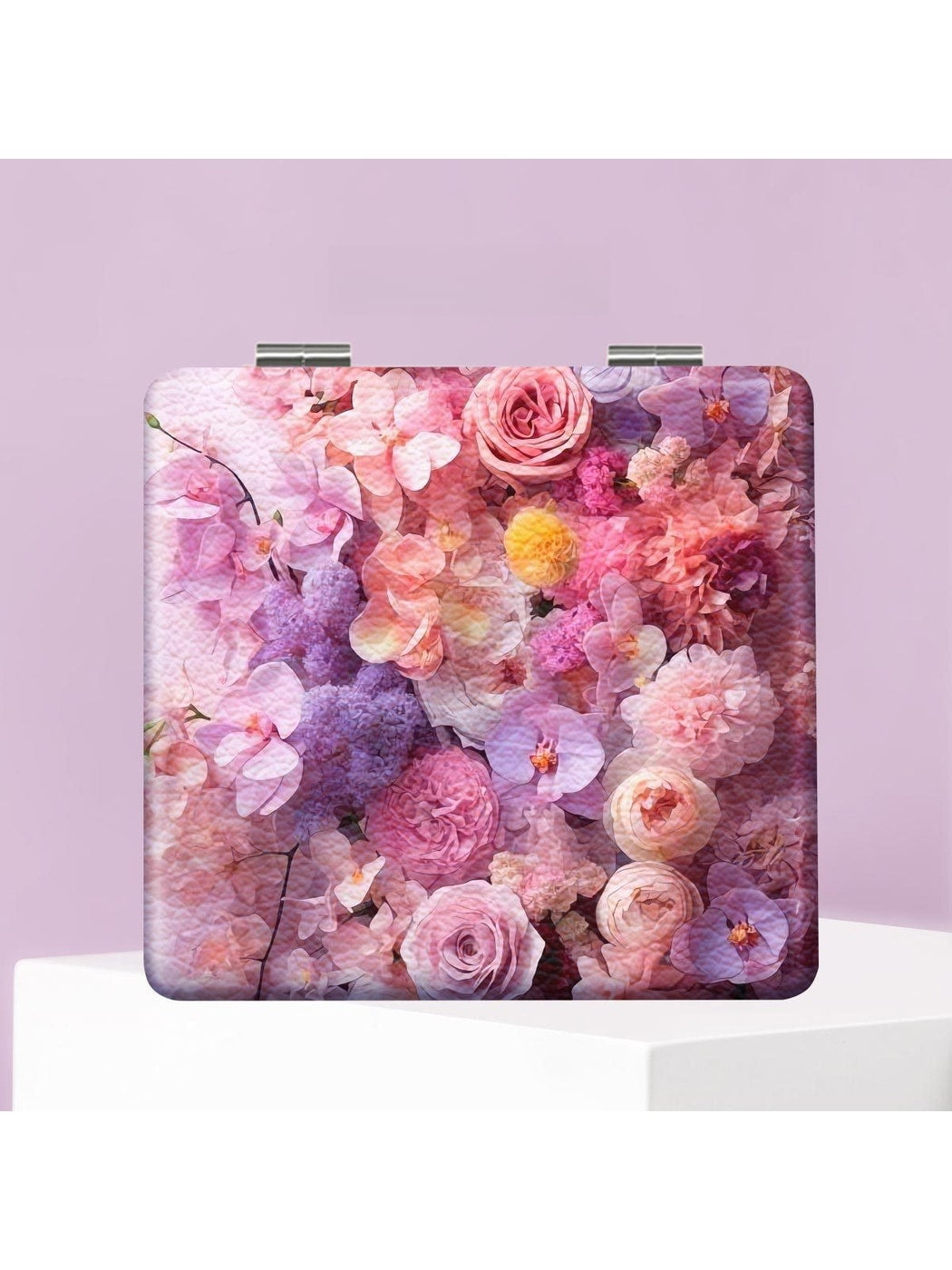 Mirroray - Portable Foldable Floral Print Makeup Mirror