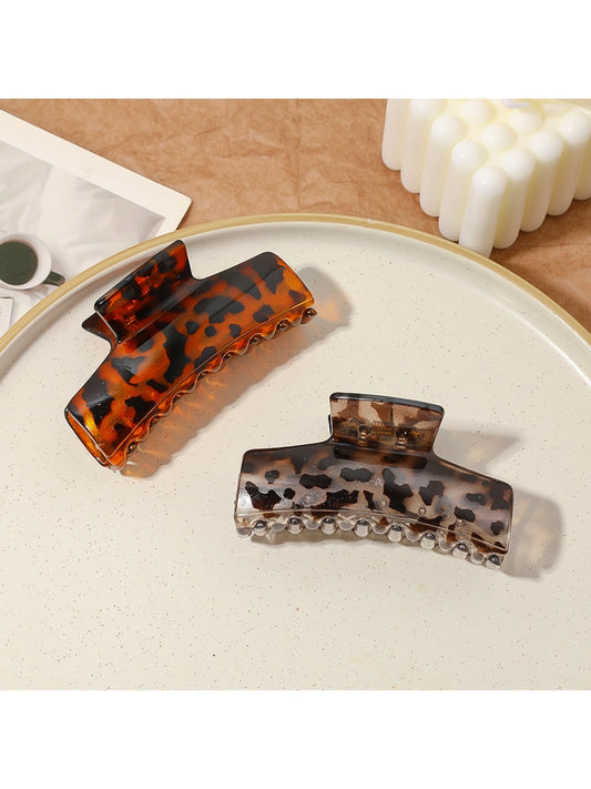 Beau - Leopard Print Square Hair Clip