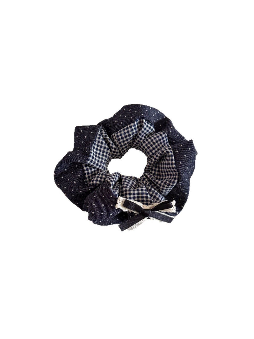 Gifty - Checkered Polka Dot Bow Hair Scrunchies