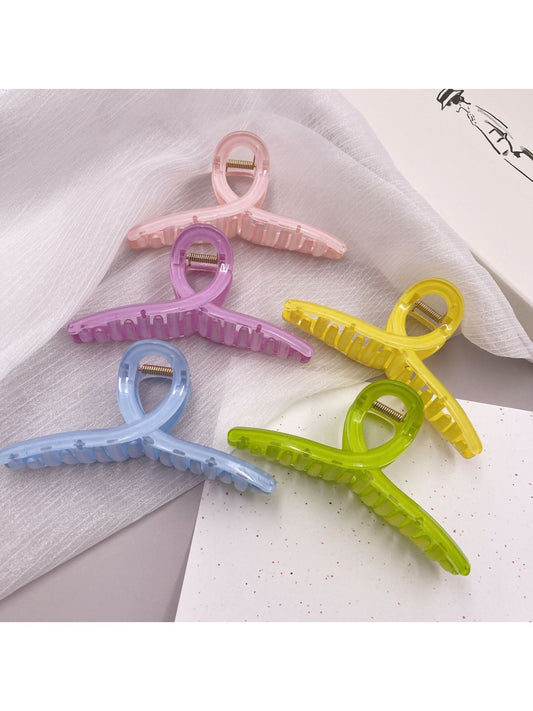 Beau - Essential Solid Color Crisscross Design Claw Clip