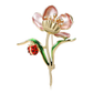 Brovia - Vintage Lotus Ladybug Accent Brooch