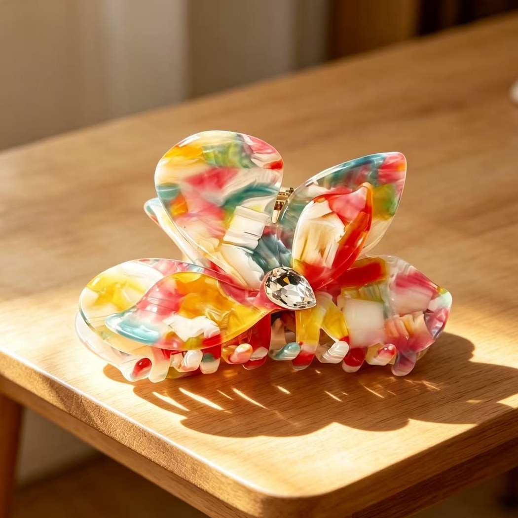 Beau - Petal Shape Acetate Decorative Claw Clip
