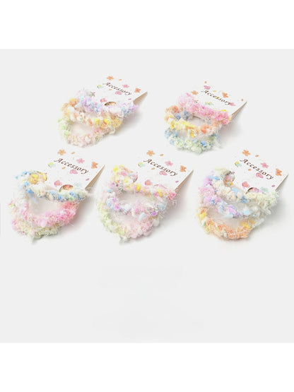Gifty - Sweet Candy Color Plush Scrunchies Set