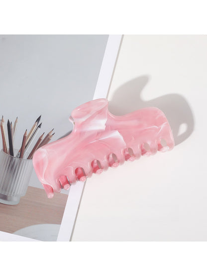Beau - Marble Swirl Flat Plastic Hair Claw Clip