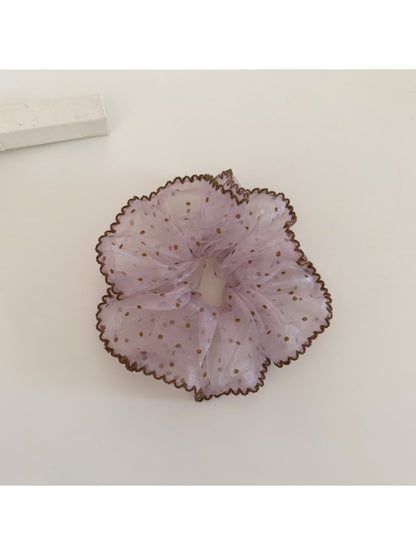 Gifty - Plaid Organza Look Polyester Scrunchie