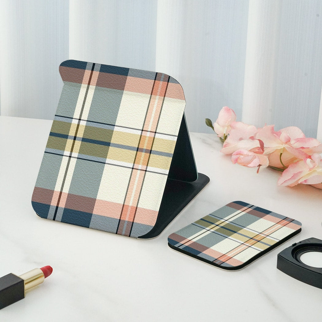 Mirroray - Plaid Pattern Folding Touch-Up Makeup Mirror