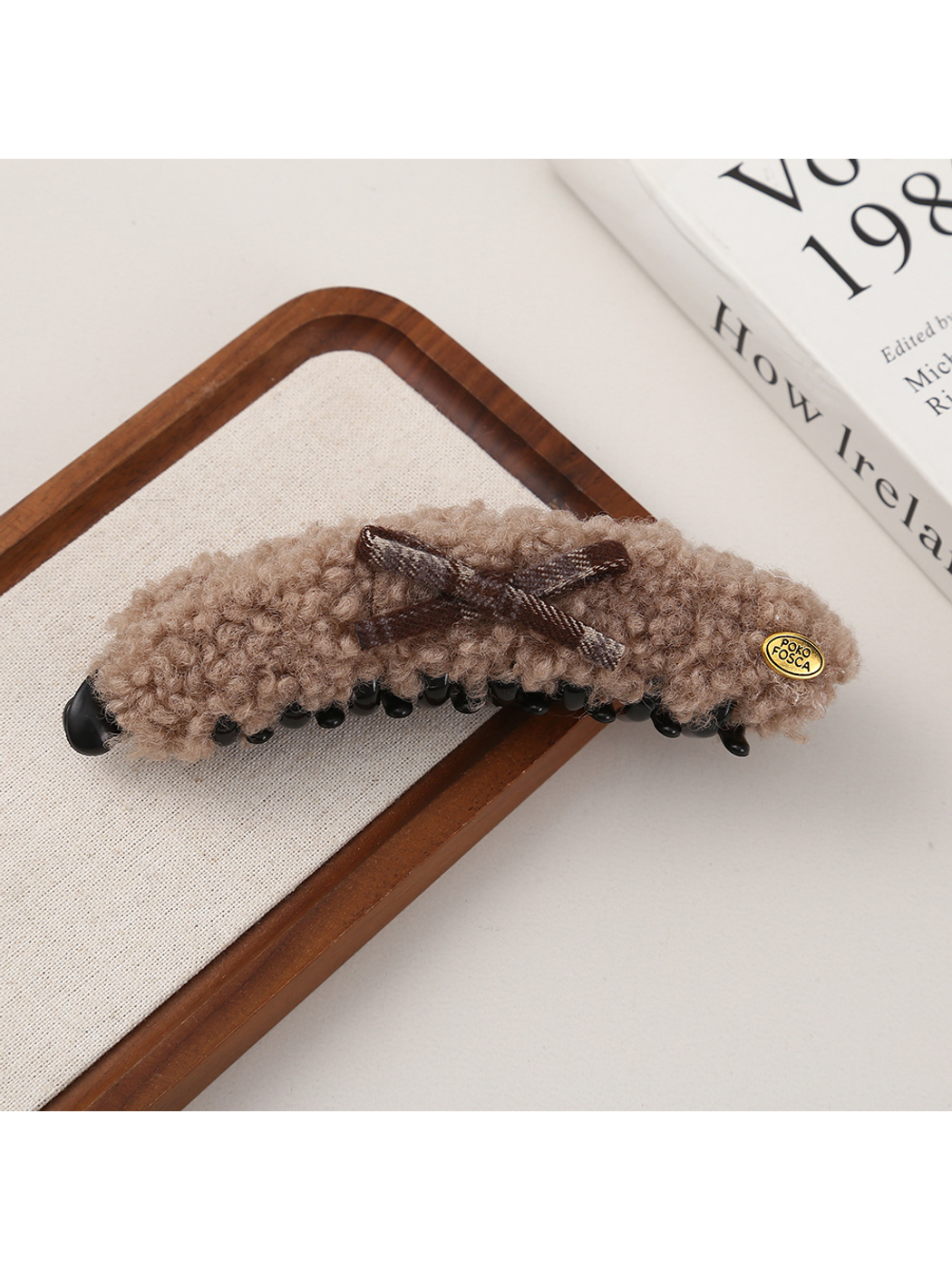 Beau - Solid Color Bow Accent Banana Clip