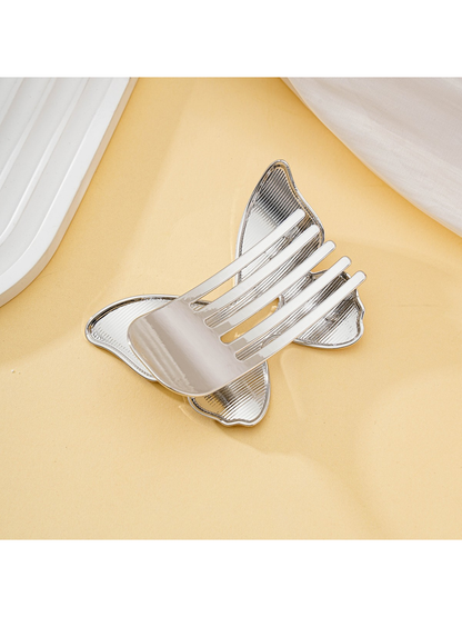 Beau - Silver Tone Butterfly Decorative Hair Clip