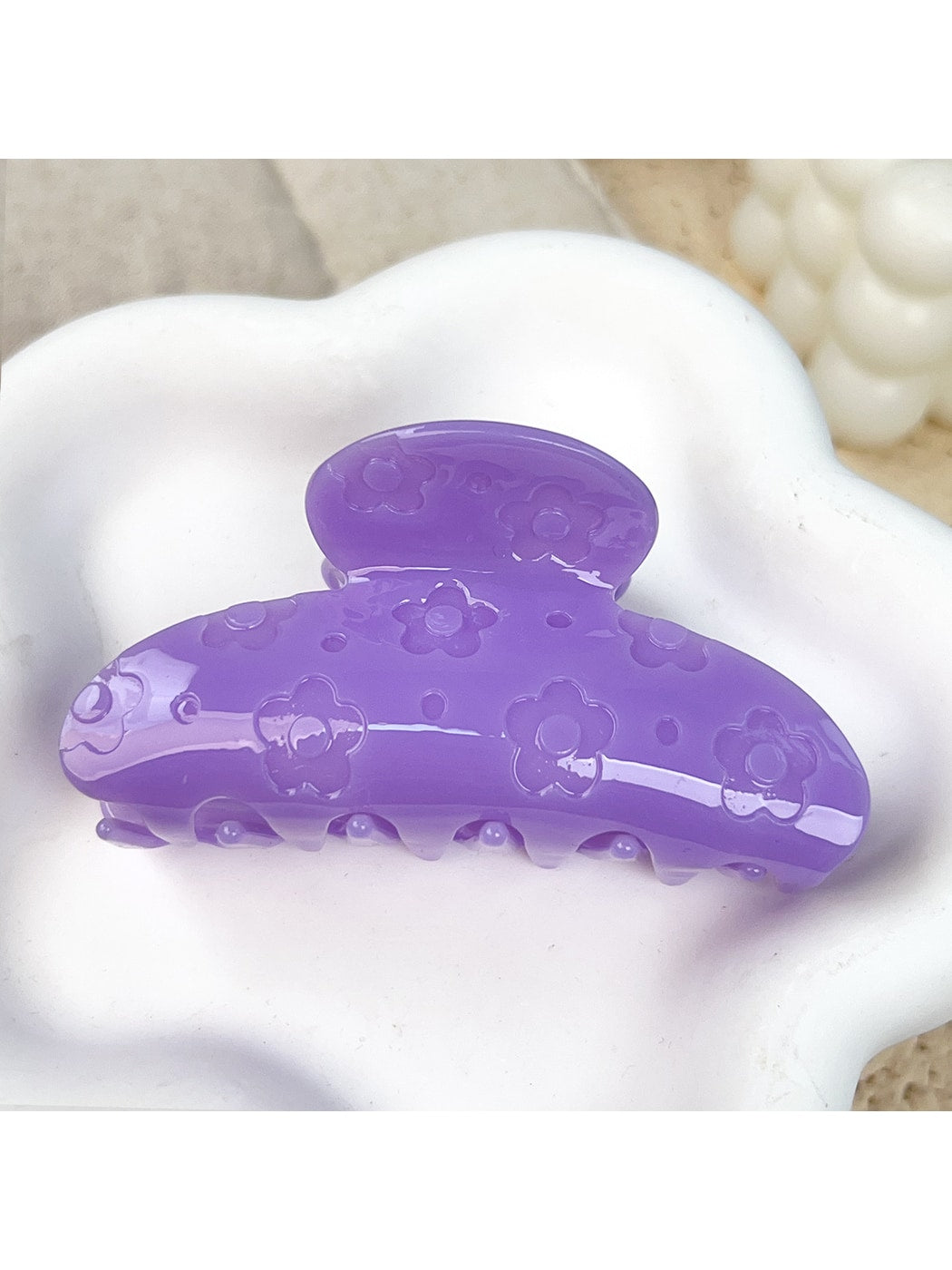 Beau - Flower Pattern Acetate Fiber Hair Claw Clip