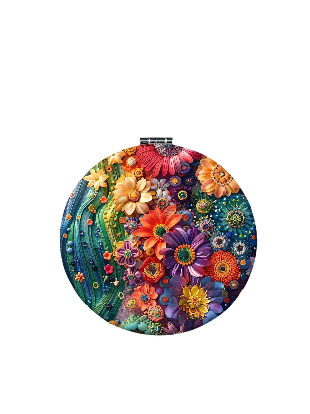 Mirroray - Floral Print Foldable Handheld Tabletop Mirror