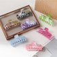 Beau - Marble Swirl Flat Plastic Hair Claw Clip