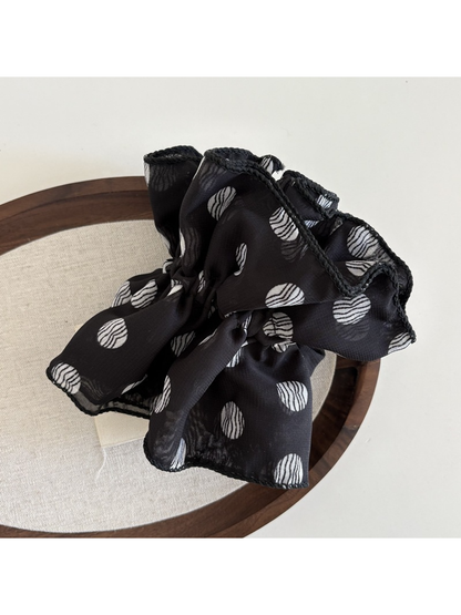 Gifty - Double Layer Chiffon Polka Dot Scrunchie
