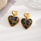 Earedge - Valentines Day Leopard Heart Earrings