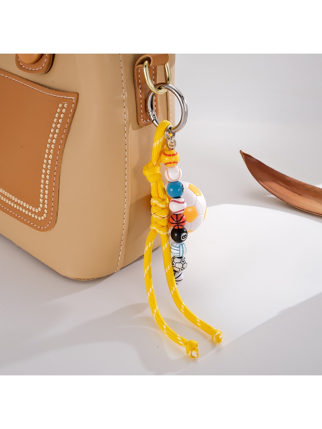 Keypus - Braided Beaded Soccer Ball Bag Charm
