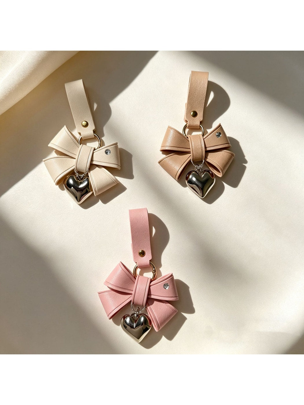 Keypus - Cartoon Bow PU Alloy Pendant Bag Charm Keychain