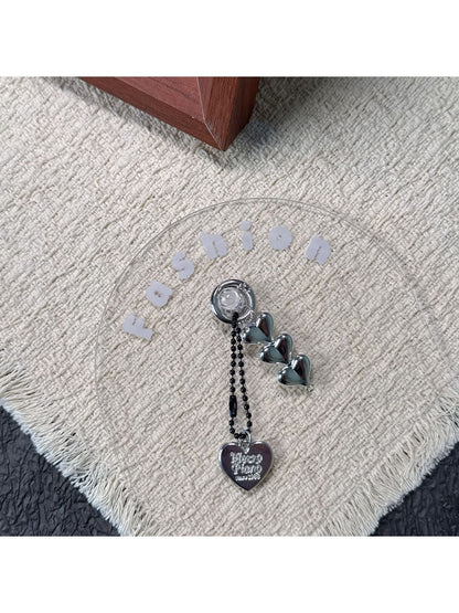 Keypus - Alloy Triple Heart Dangle Keychain