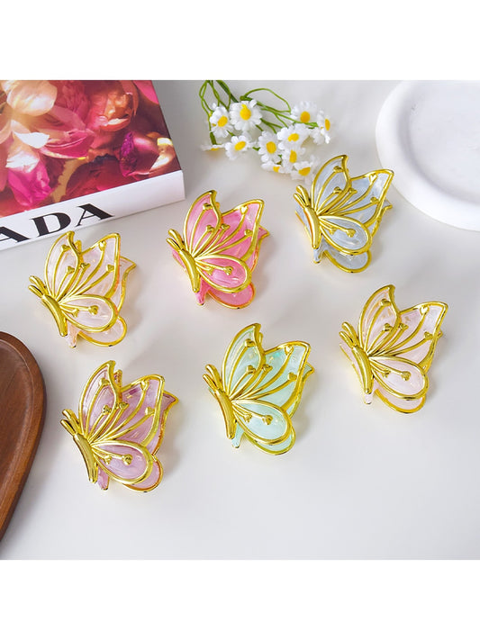 Beau - Gold Edge Butterfly Decorative Plastic Claw Clip