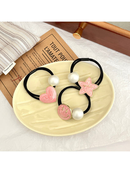 Gifty - Pink Alloy Hair Ties High Elastic Ponytail Holder