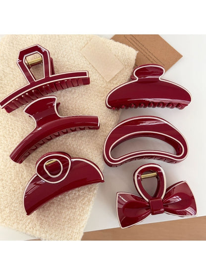 Beau - Red Irregular-Shaped Hair Clip