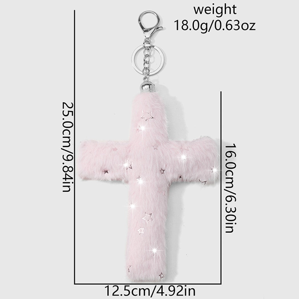Keypus - Plush Print Detail Cross Keychain