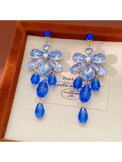 Earedge - Vintage Teardrop Floral Dangle Earrings