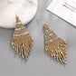 Earedge - Color Block Geometric Tassel Earrings