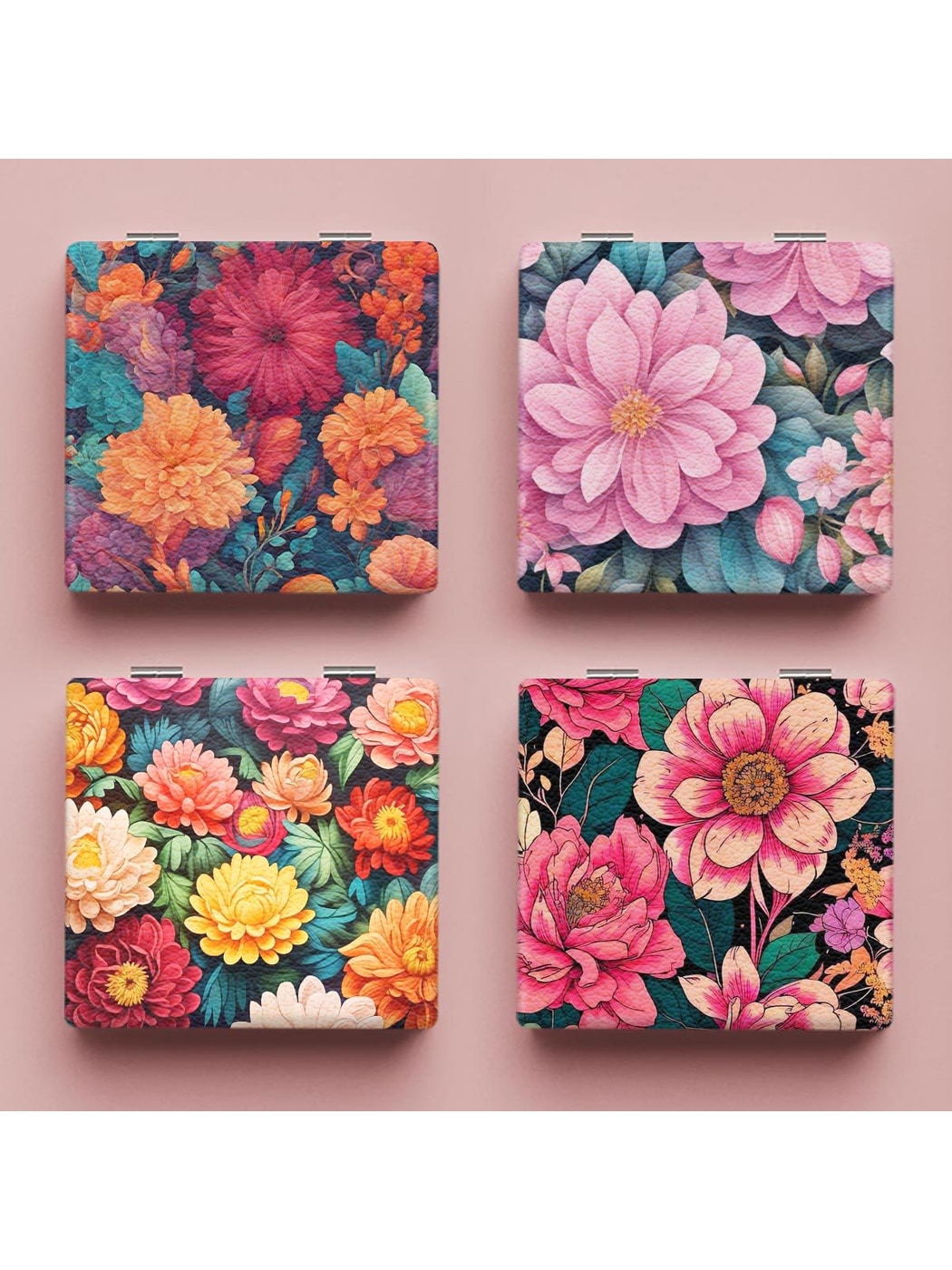 Mirroray - Floral Print Foldable Touch-Up Mirror