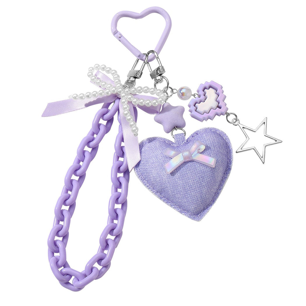 Keypus - Fresh Heart Charm Bow Detail Keychain