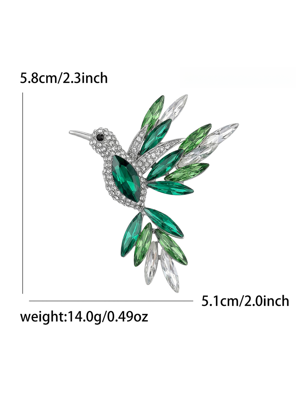 Brovia - Creative Alloy Hummingbird Rhinestone Brooch