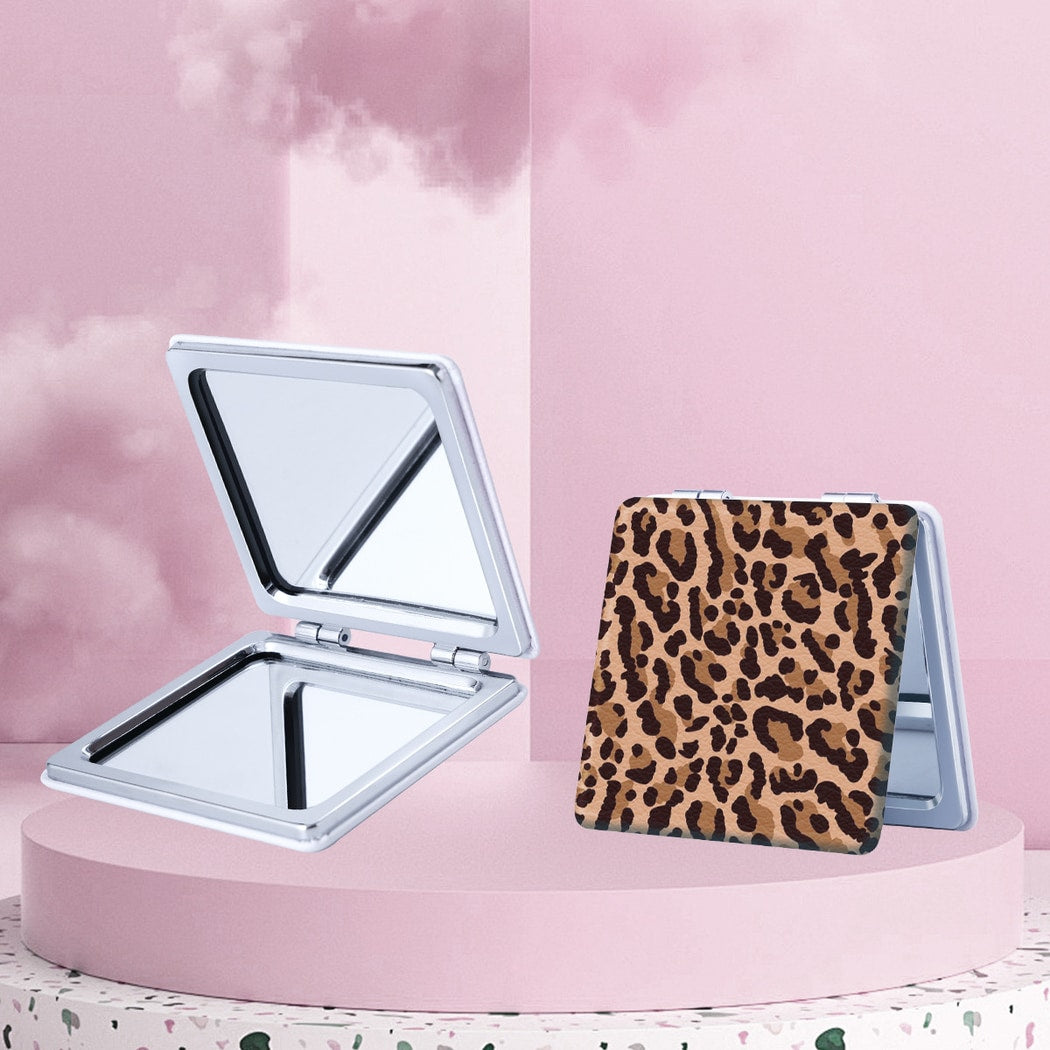 Mirroray - Retro Leopard Print Foldable Compact Mirror