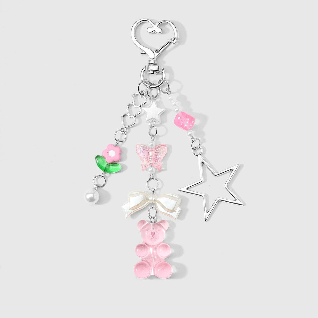 Keypus - Cute Cartoon Bow and Bear Keychain