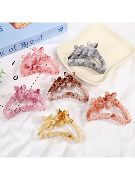 Beau - Glossy Flower Accent Ombre Claw Clip