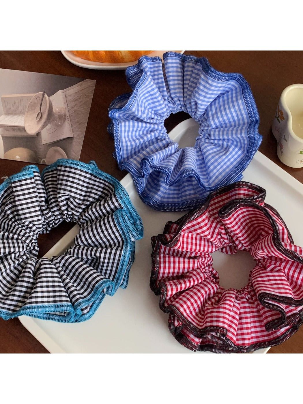 Gifty - Double-Layered Plaid Hair Tie