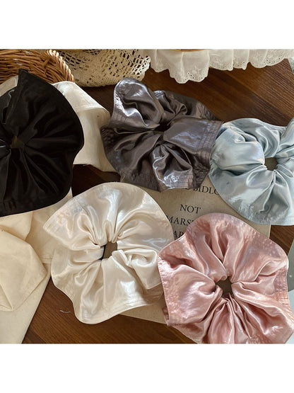 Gifty - Textured Solid Color Satin Scrunchie