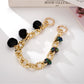Keypus - Plush Pom Chain Detail Beaded Phone Charm