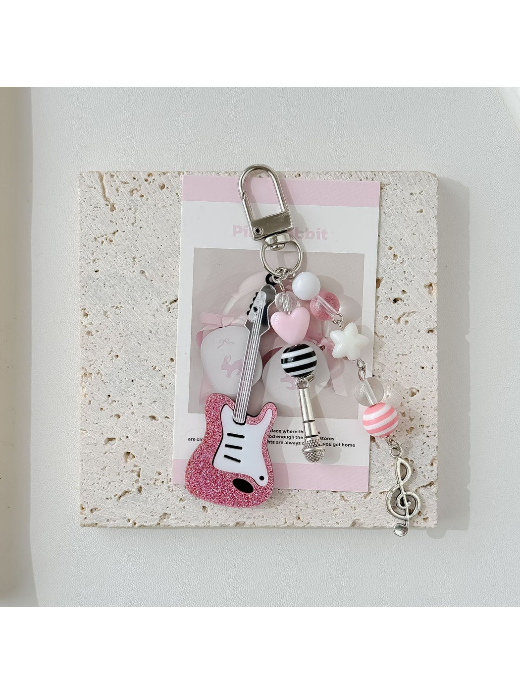 Keypus - Beaded Guitar Music Note Keychain