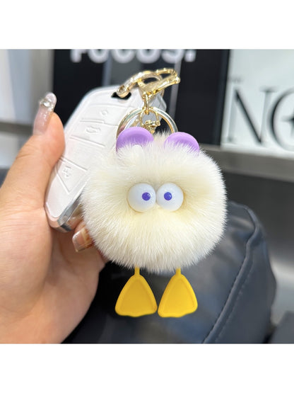 Keypus - Fluffy Duck Keychain For Bags Backpacks