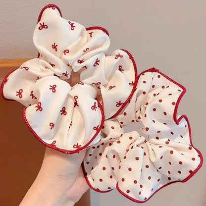 Gifty - Checked Print Detail Polyester Scrunchie