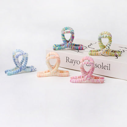 Beau - Colorful Striped Knitted Look Claw Clip