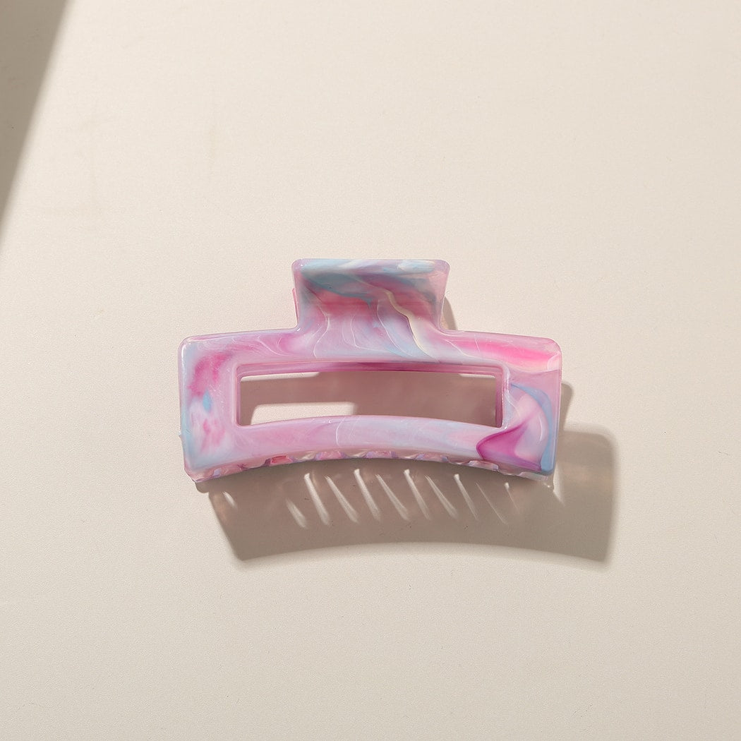 Beau - Marble Pattern Rectangle PS Hair Claw Clip